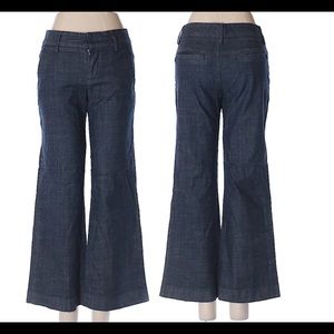 Poleci Dark Wash Cropped Flared Jeans Size 2 EUC